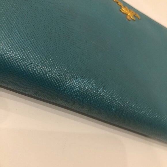 Prada Blue Zip Around Long Wallet Sku#84136 (Gently used) - Picture 10 of 15
